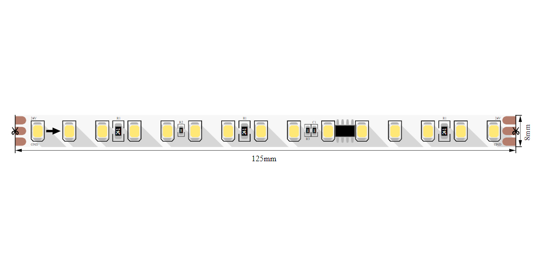 Светодиодная лента 11 Вт/м 4000-4500K 24V IP20 SWG SWG2120 SWG2120-24-11-NW-SPI-M