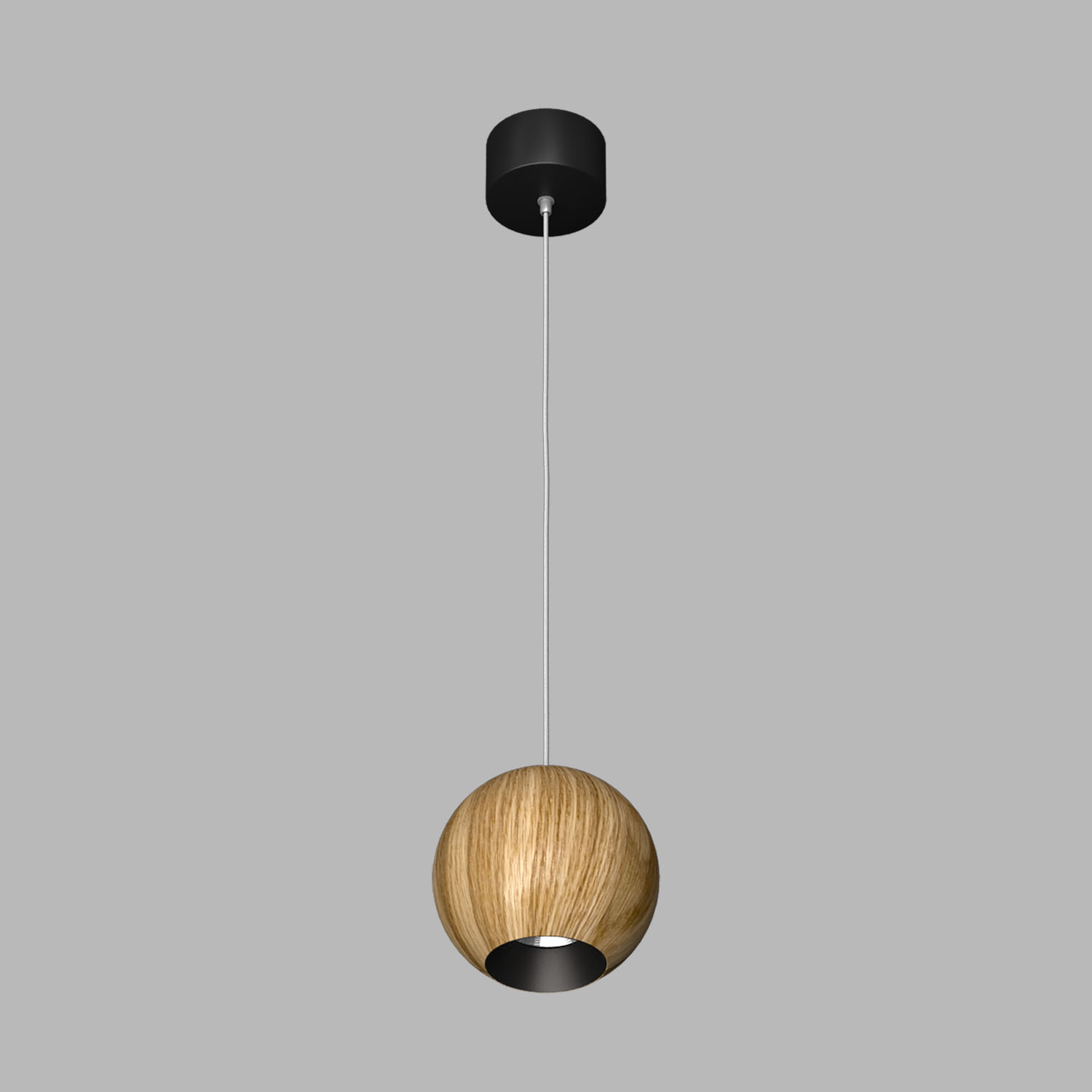 Светильник подвесной светодиодный Ledron SPACE-R130-Wooden-Black