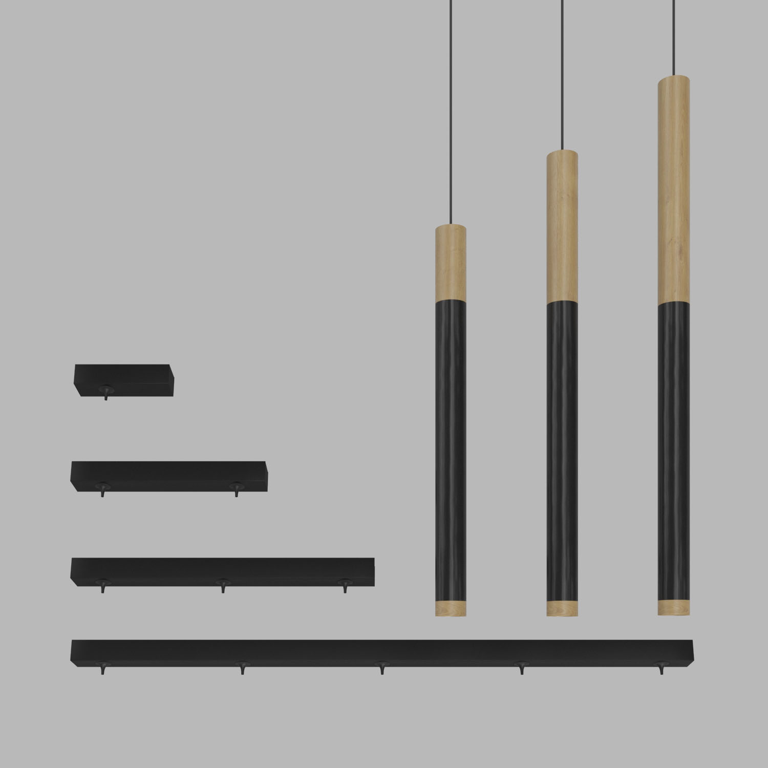 Светильник подвесной светодиодный Ledron SAGITONY-E5-T40-Wooden-300-Black