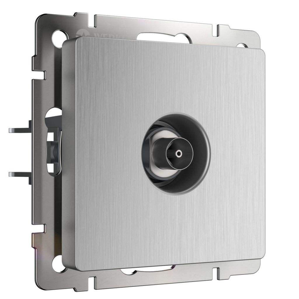 ТВ-розетка оконечная cеребряная рифленая Werkel W1183009 4690389159909 a051363
