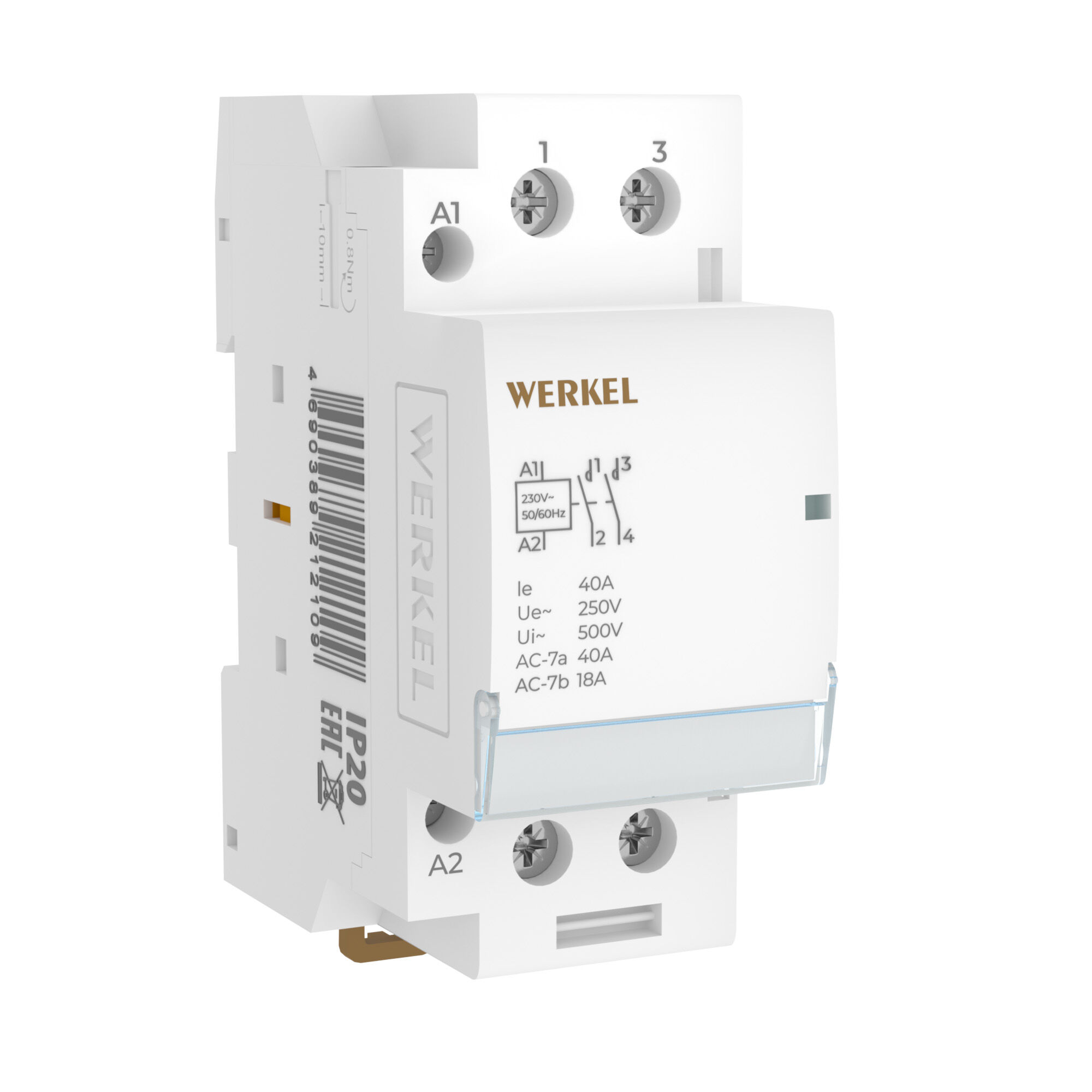 Контактор модульный 40 A 2NO (2 мод.) Werkel W942M40O a069475