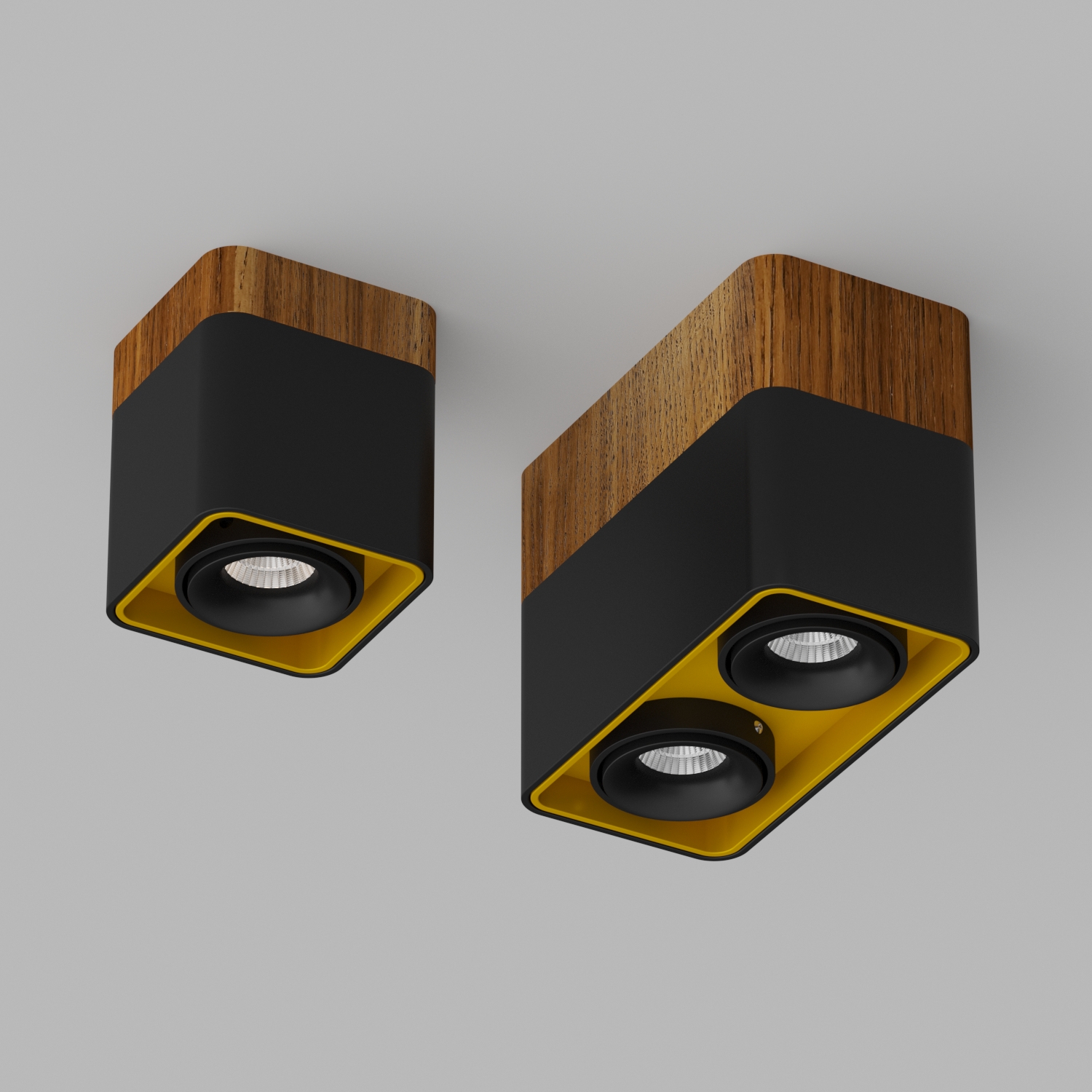 Светильник потолочный светодиодный Ledron TUBING-Wooden-60-Black-Gold