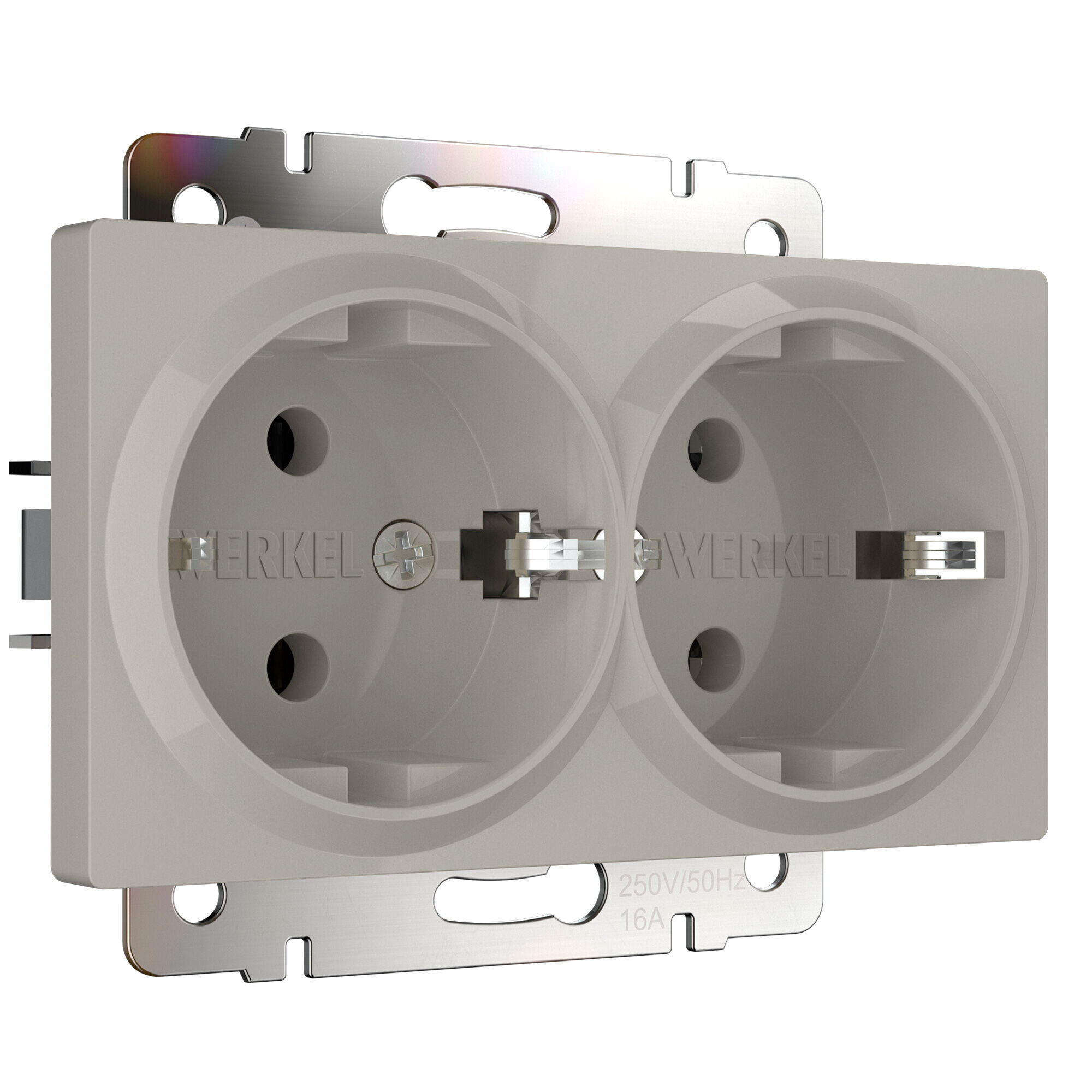 Розетка двойная с заземлением дымчатый Werkel W1272004 a069774