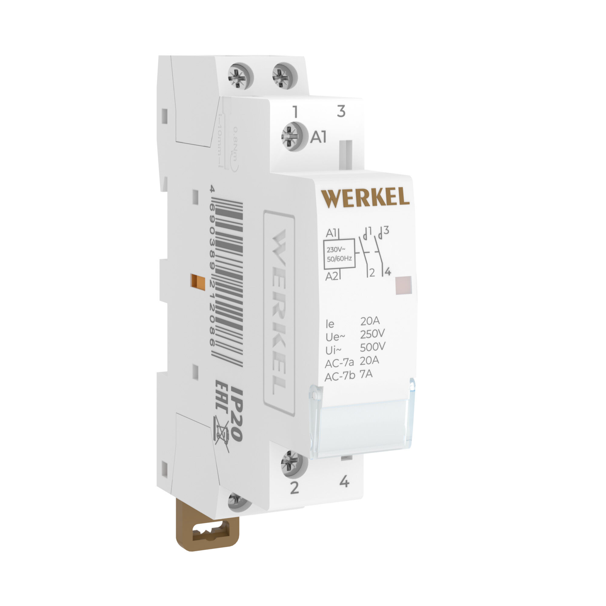 Контактор модульный 20 A 2NO (1 мод.) Werkel W941M20O a069473