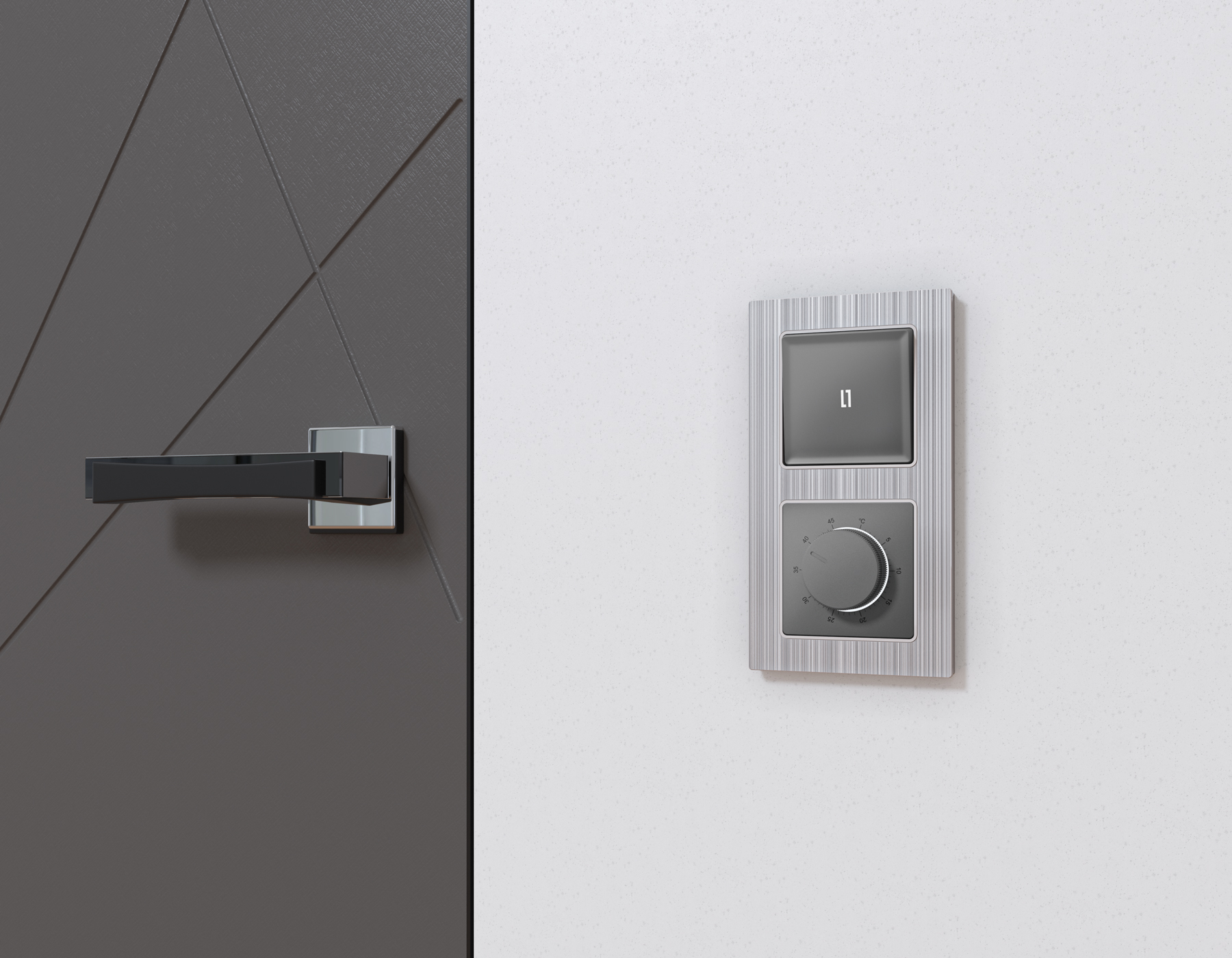 Комплект механизма терморегулятора с датчиком для теплого пола с подсветкой 16A-250V Ambrella Volt Alfa MA655710