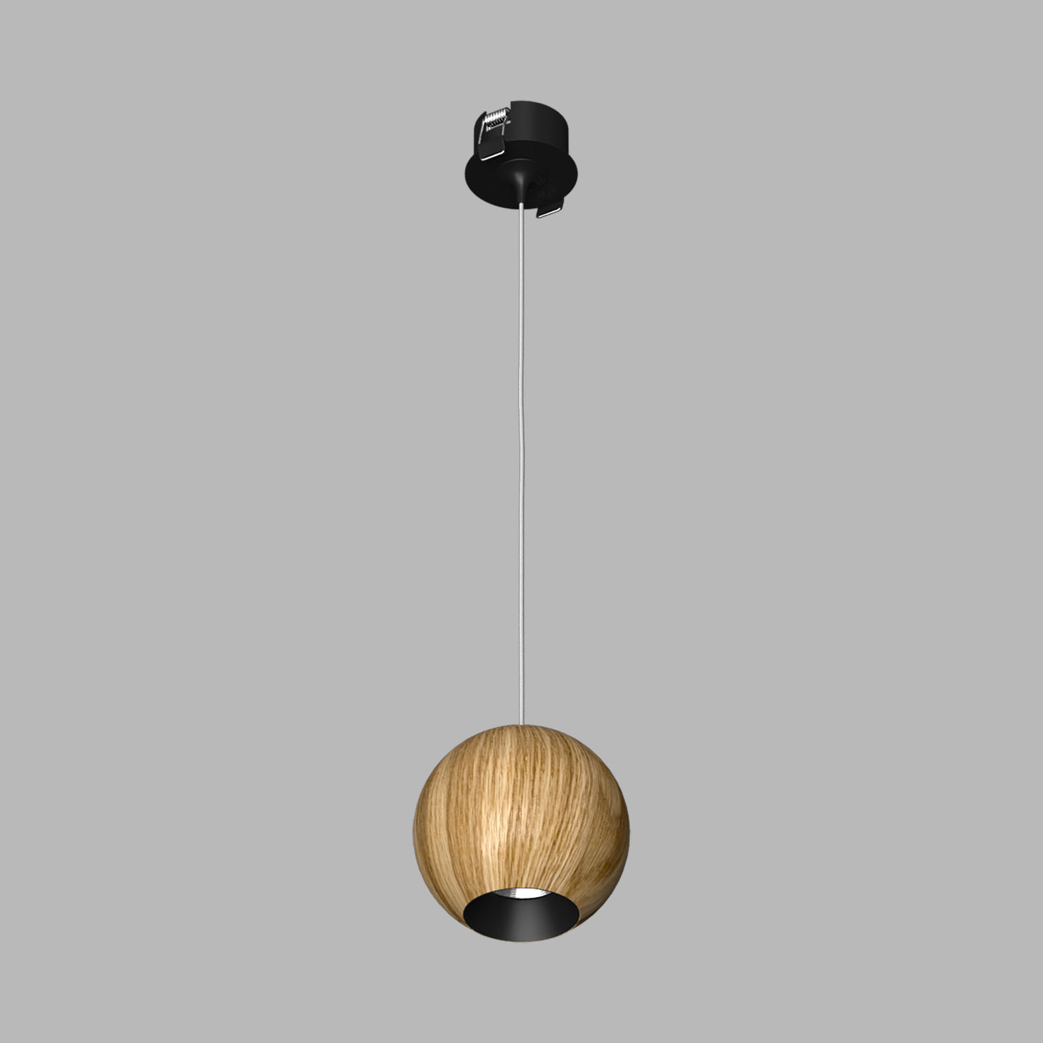 Светильник подвесной светодиодный Ledron SPACE-R130-Basic-Wooden-Black