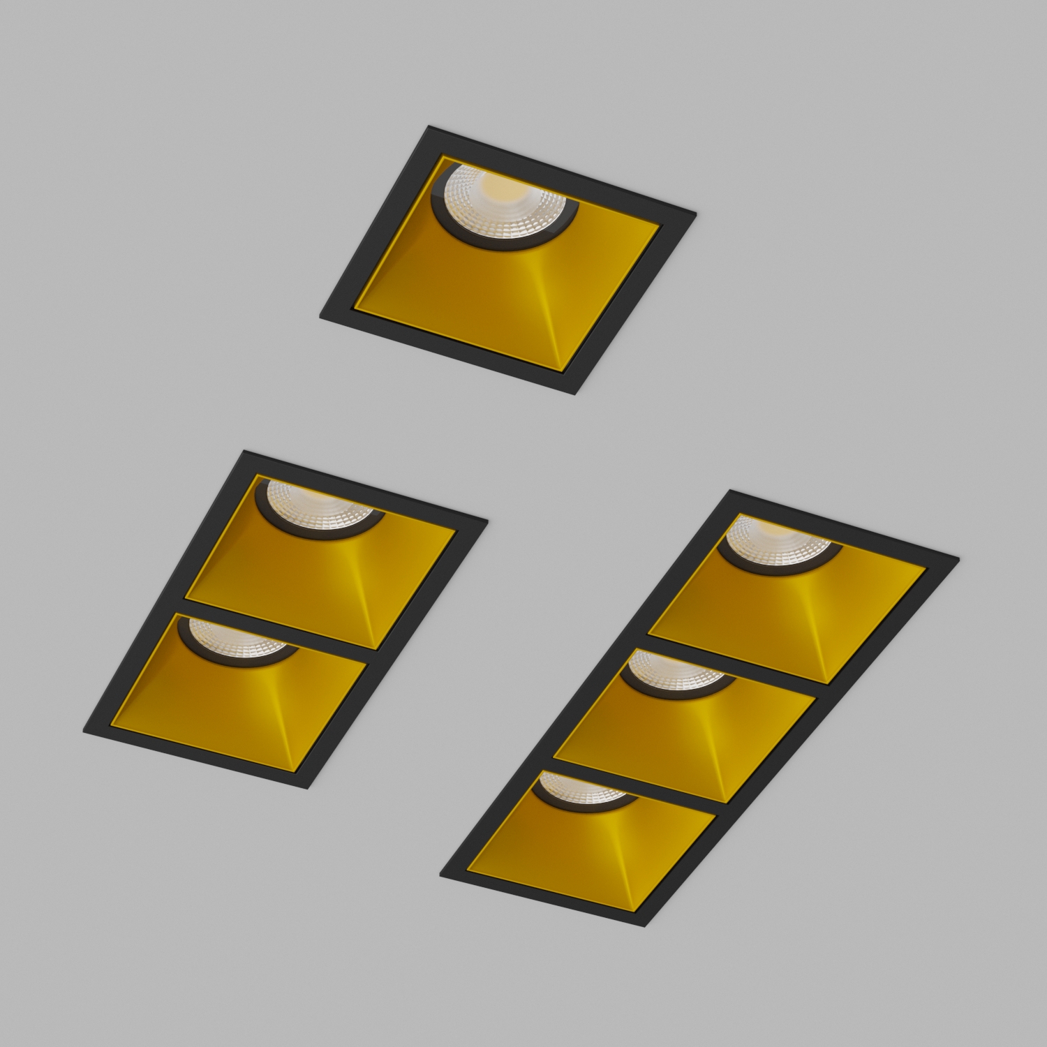Светильник встраиваемый Ledron RISE-KIT3-Black-Gold