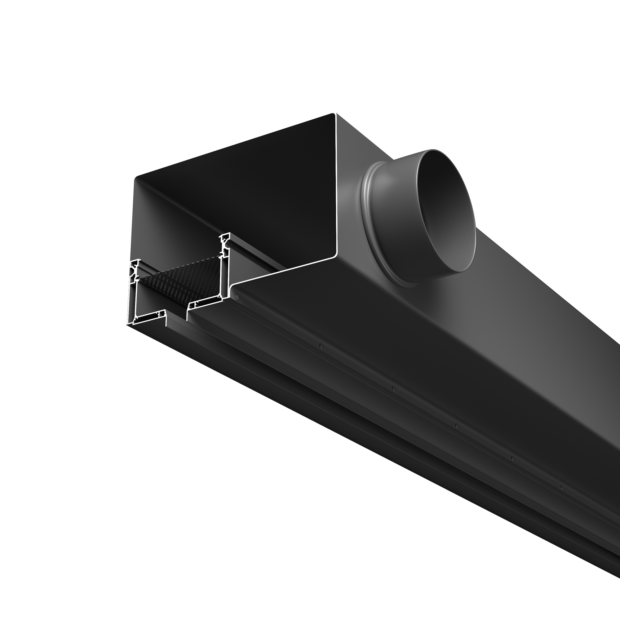 Диффузор с гексагональной сеткой, линейный, ГКЛ 12,5 мм, черный, КСД тип 4 Maytoni Aero ARC-LD-G12-000014