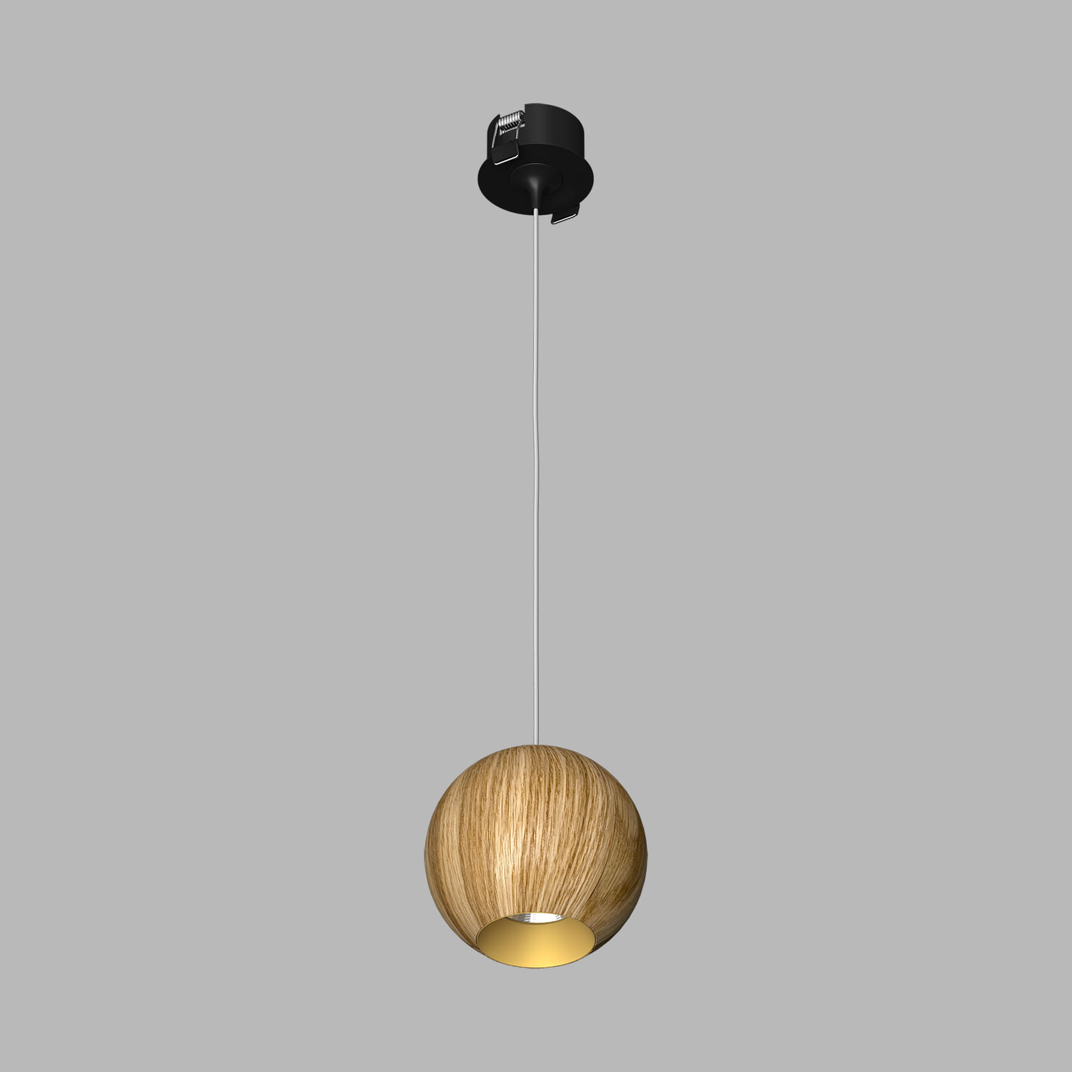 Светильник подвесной светодиодный Ledron SPACE-R130-Basic-Wooden-Black-Gold