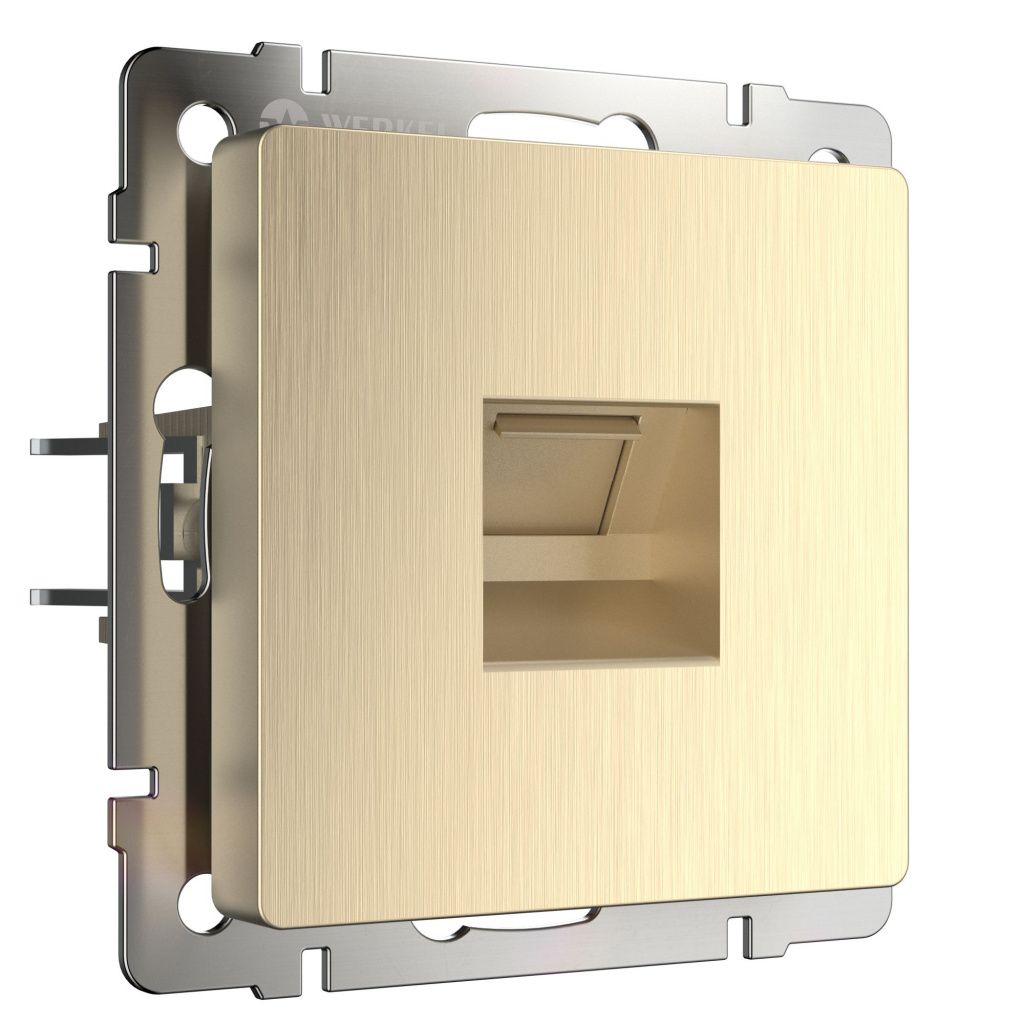 Розетка Ethernet RJ-45 шампань рифленая Werkel W1181010 4690389160608 a051424