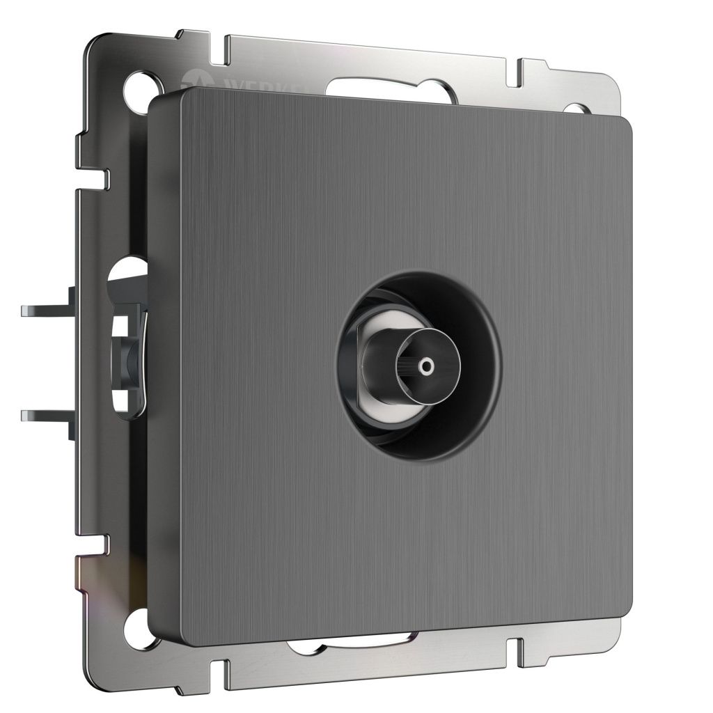 ТВ-розетка оконечная графит рифленая Werkel W1183004 4690389158681 a050758