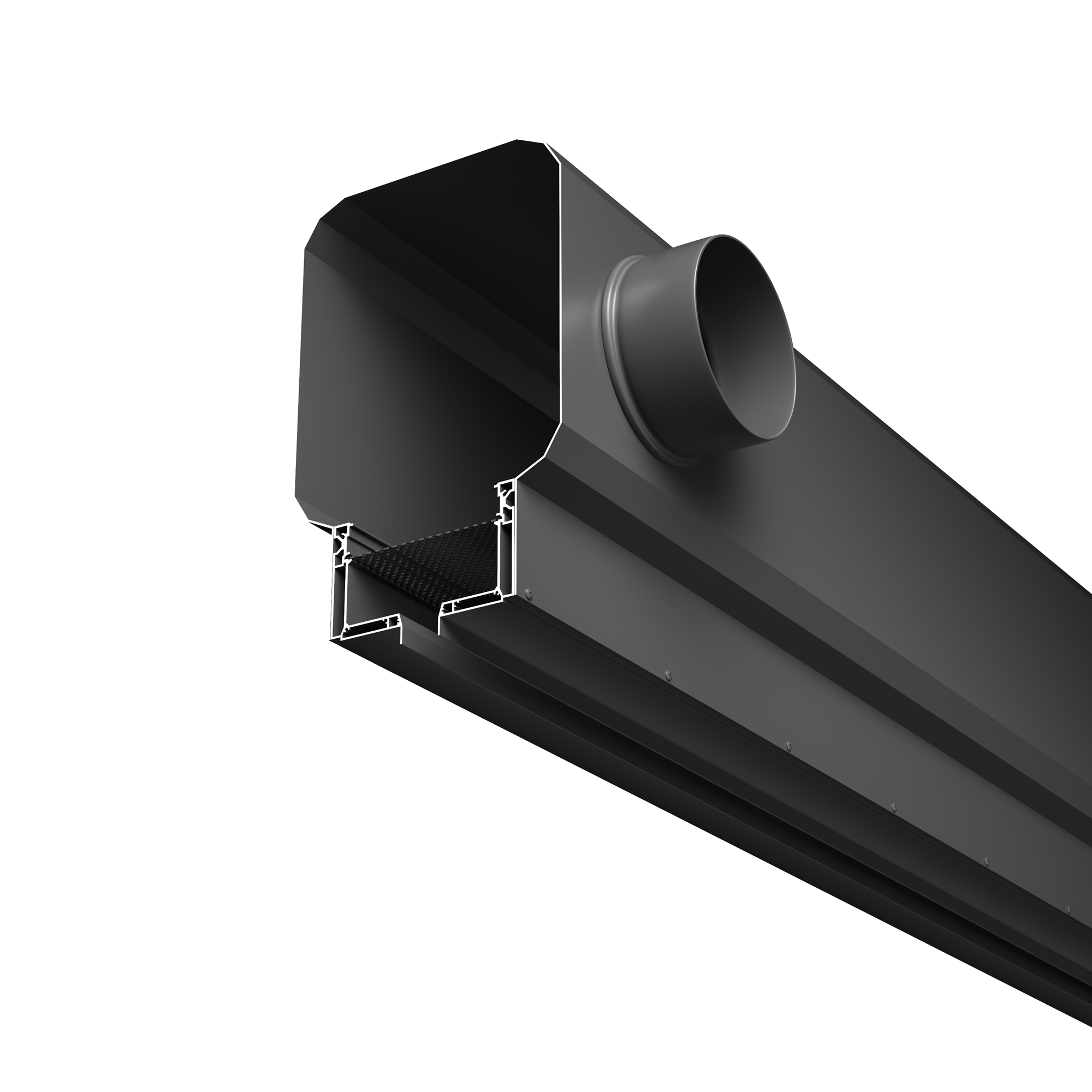 Диффузор с гексагональной сеткой, линейный, ГКЛ 12,5 мм, черный, КСД тип 3 Maytoni Aero ARC-LD-G12-000013