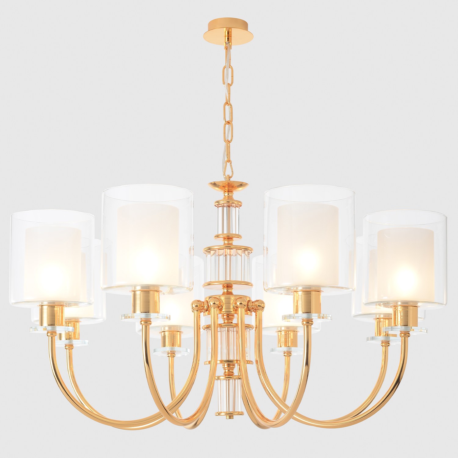Люстра подвесная Crystal Lux ELENA SP8 GOLD