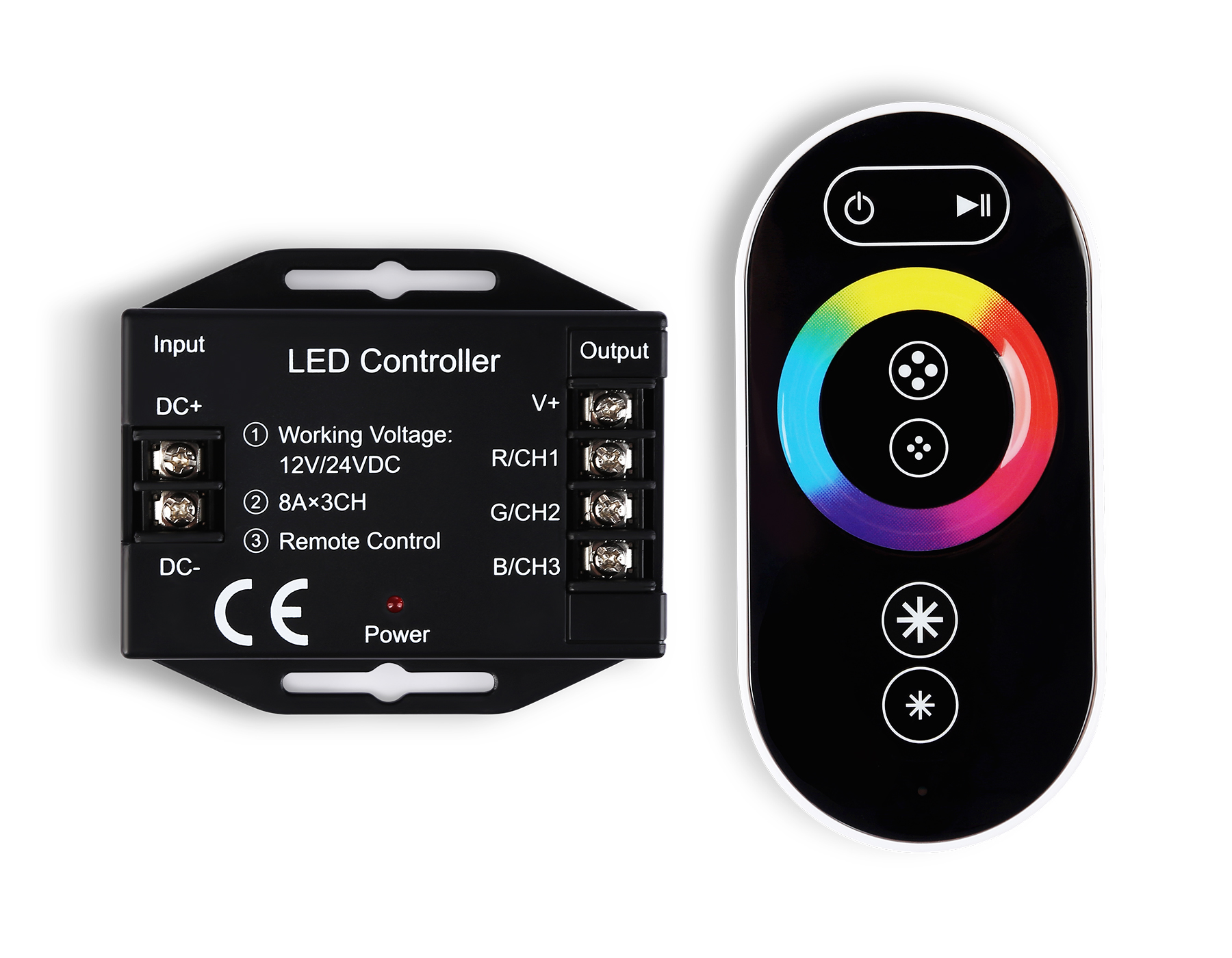 Контроллер для светодиодных лент RGB с сенсорным радио пультом 2.4G 24A 12V 288W 24V 576W Ambrella light GS GS11401