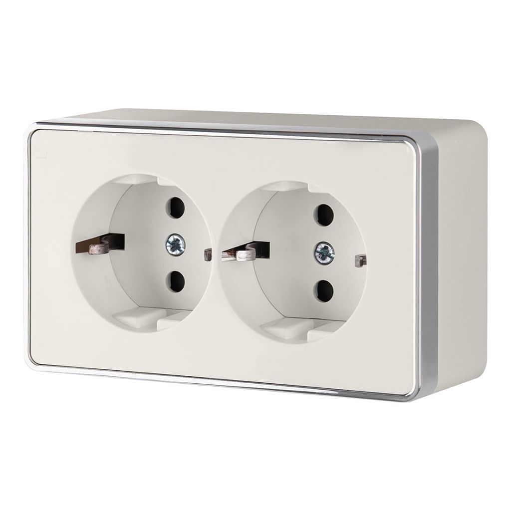 Розетка двойная с заземлением слоновая кость Werkel Gallant W5072103 4690389164668 a051560