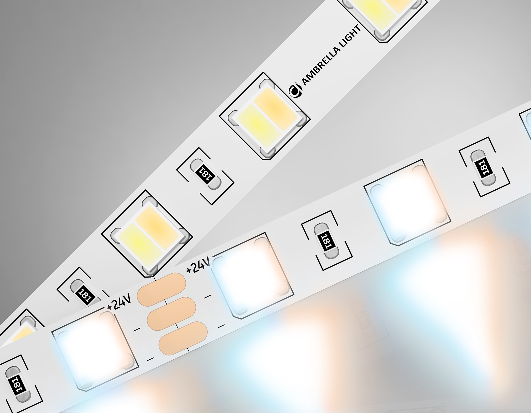 Светодиодная лента с регулировкой температуры света 5050 60Led 14W 24V IP20 CCT 3000-6500 Ambrella light GS GS4101