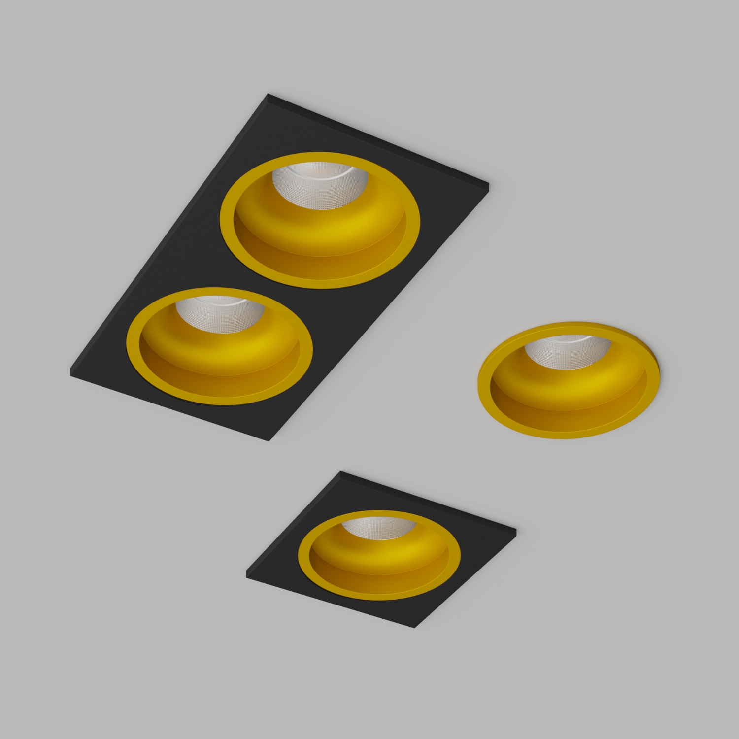 Светильник встраиваемый светодиодный Ledron LEVEL-SQ-TRIAC-Black-Gold
