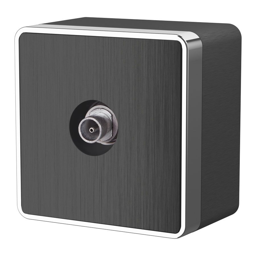 ТВ-розетка оконечная графит рифленая Werkel Gallant W5083004 4690389164736 a051343