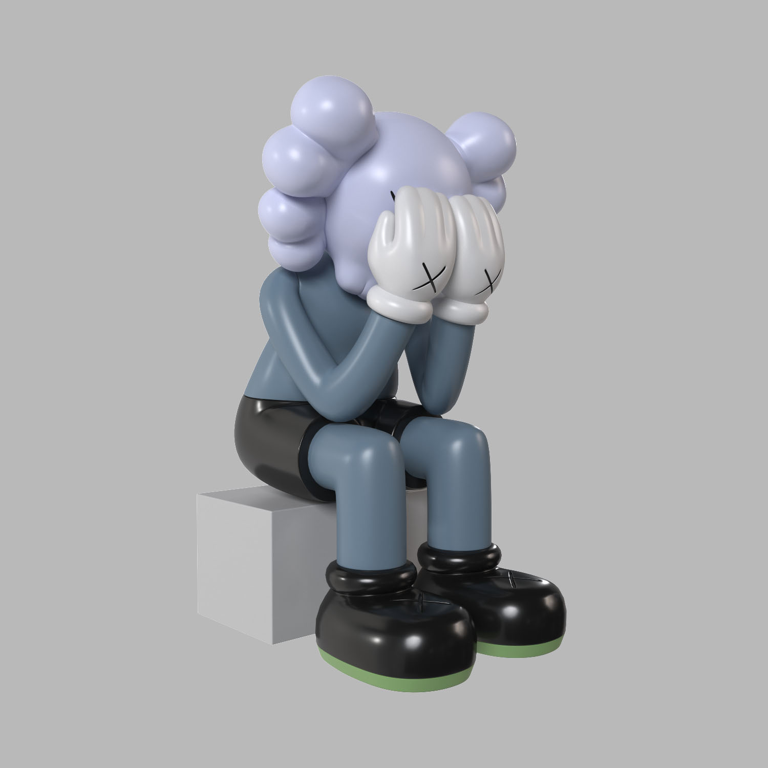 Дизайнерская статуэтка Ledron KAWS синий