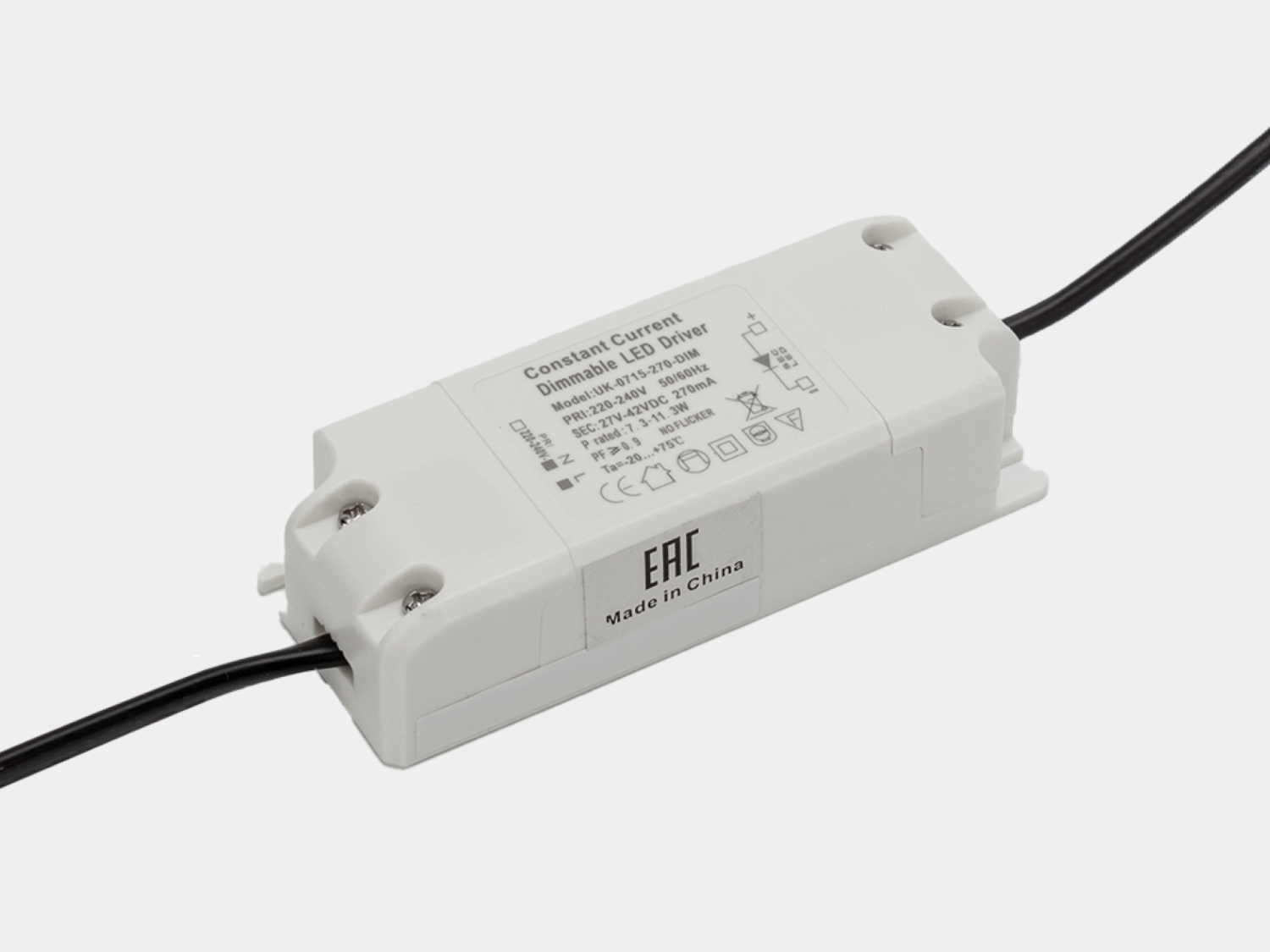 Драйвер (60°, наклонно‑поворотный, IP44, CRI 90) SWG UK-0715-270-DIM