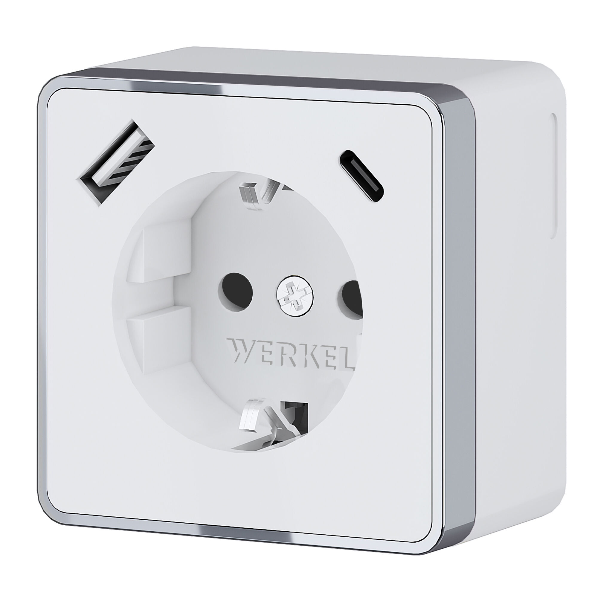 Розетка с заземлением, шторками и USB тип A+C Gallant Werkel W5071701 (a057698)