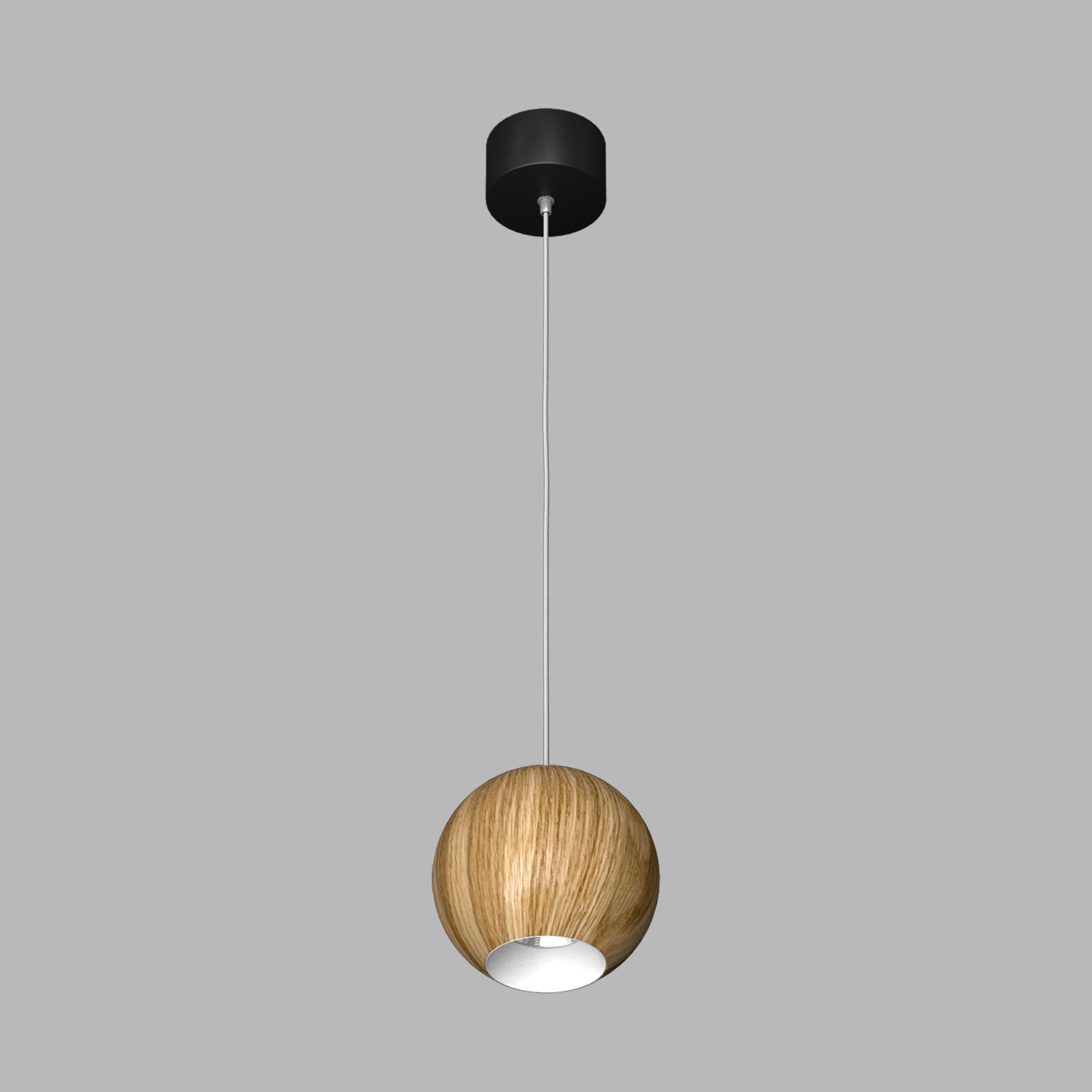 Светильник подвесной светодиодный Ledron SPACE-R130-Wooden-Black-White