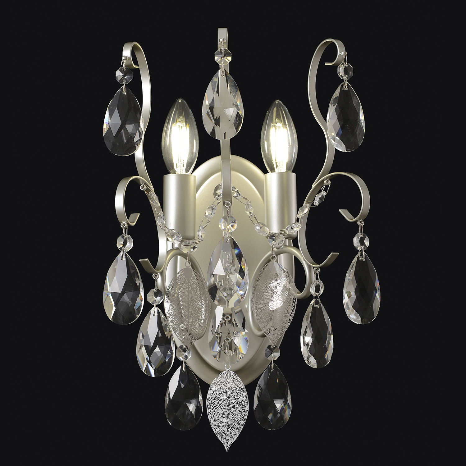 Светильник настенный Crystal Lux ESMIRALDA AP2 SILVER