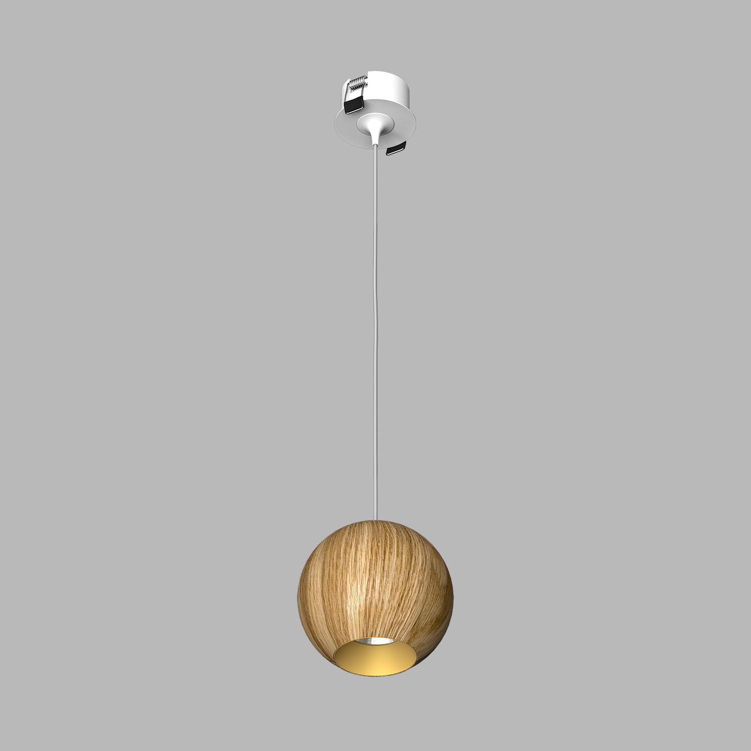 Светильник подвесной светодиодный Ledron SPACE-R130-Basic-Wooden-White-Gold