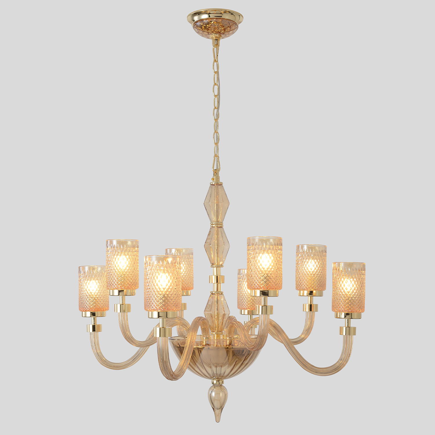 Люстра подвесная Crystal Lux SILVESTRO SP8 AMBER