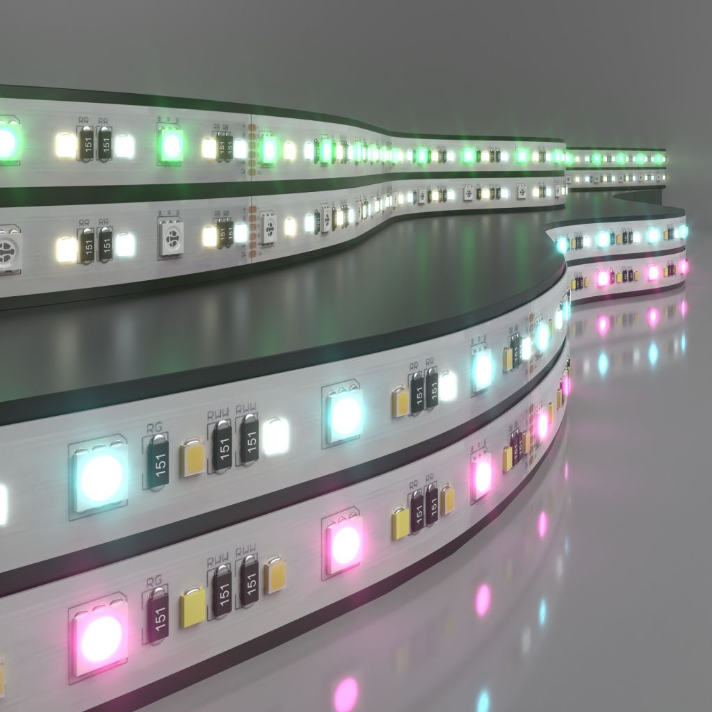 Светодиодная лента Elektrostandard 24V 16W 90Led 5050+2835+2835 MIX RGB/теплый белый/холодный белый, 5м a053707