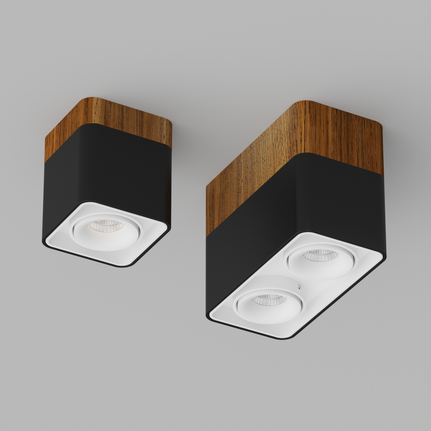 Светильник потолочный светодиодный Ledron TUBING-Wooden-60-Black-White