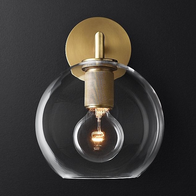 Бра Imperiumloft RH Utilitaire Globe Shade Single Sconce Brass 44.536 123276-22