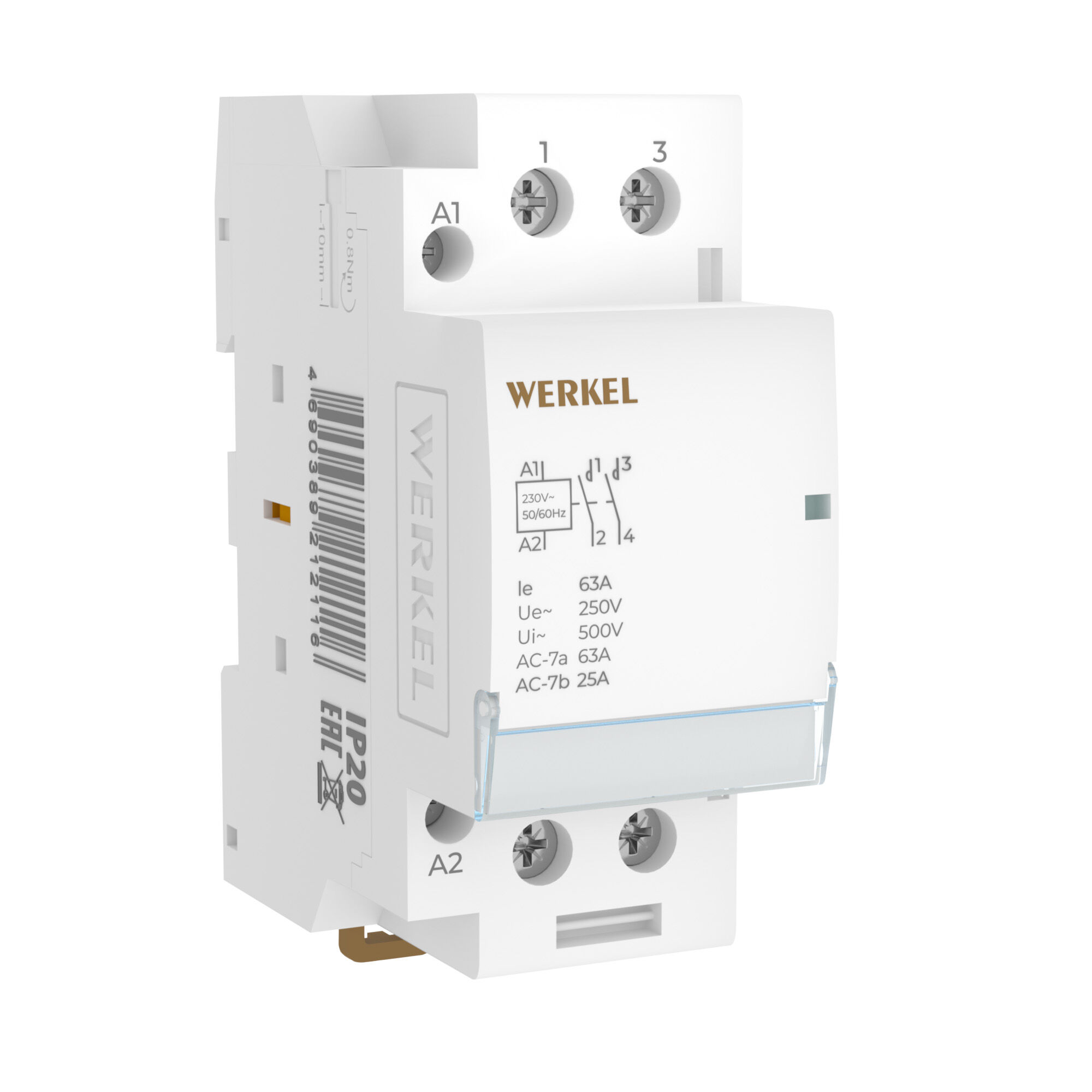 Контактор модульный 63 A 2NO (2 мод.) Werkel W942M63O a069476