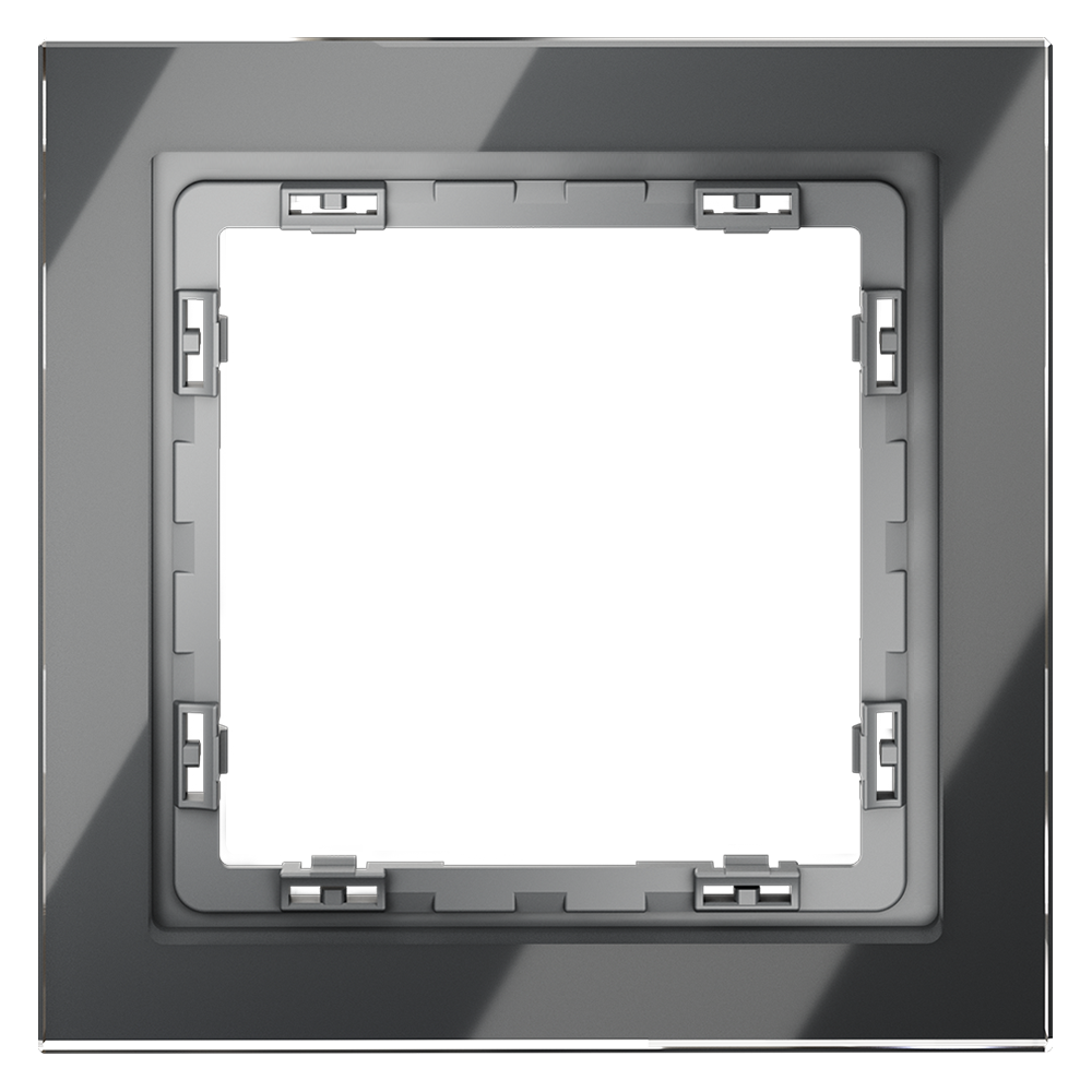 Рамка стеклянная VOLTUM S70 на 1 пост, (графит, стекло) VLS110107