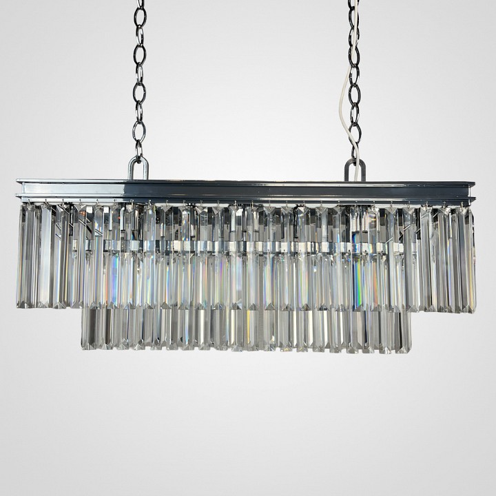 Люстра подвесная Imperiumloft RH 1920S ODEON CLEAR GLASS FRINGE chrome 40,1536 228792-22