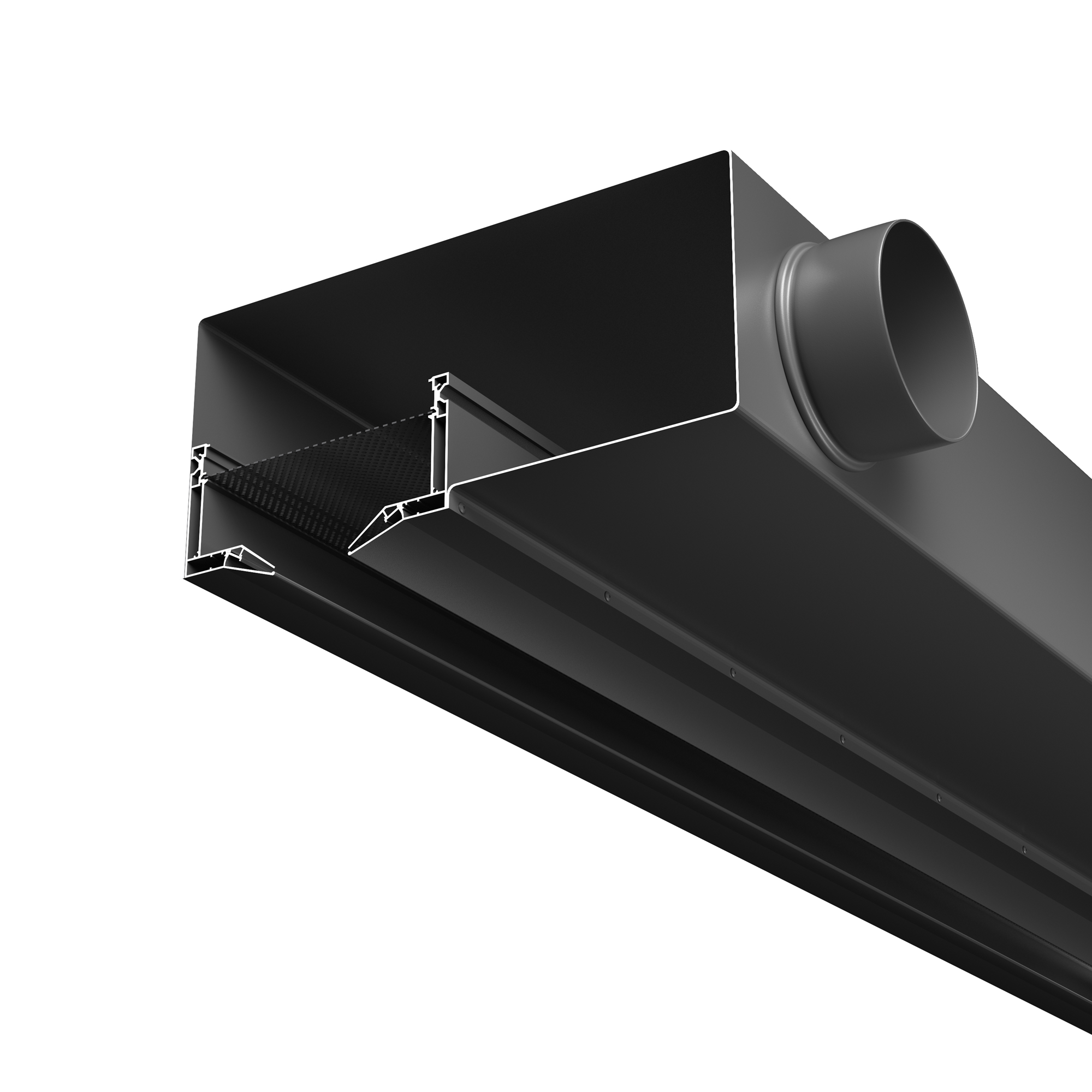 Диффузор с гексагональной сеткой, линейный, для натяжного потолка, черный, КСД тип 4 Maytoni Aero ARC-LD-SC-000014