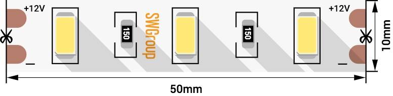 Светодиодная лента стандарт 5630, 60 LED/м, 20 Вт/м, 12В , IP20, Цвет: Теплый белый SWG 000535