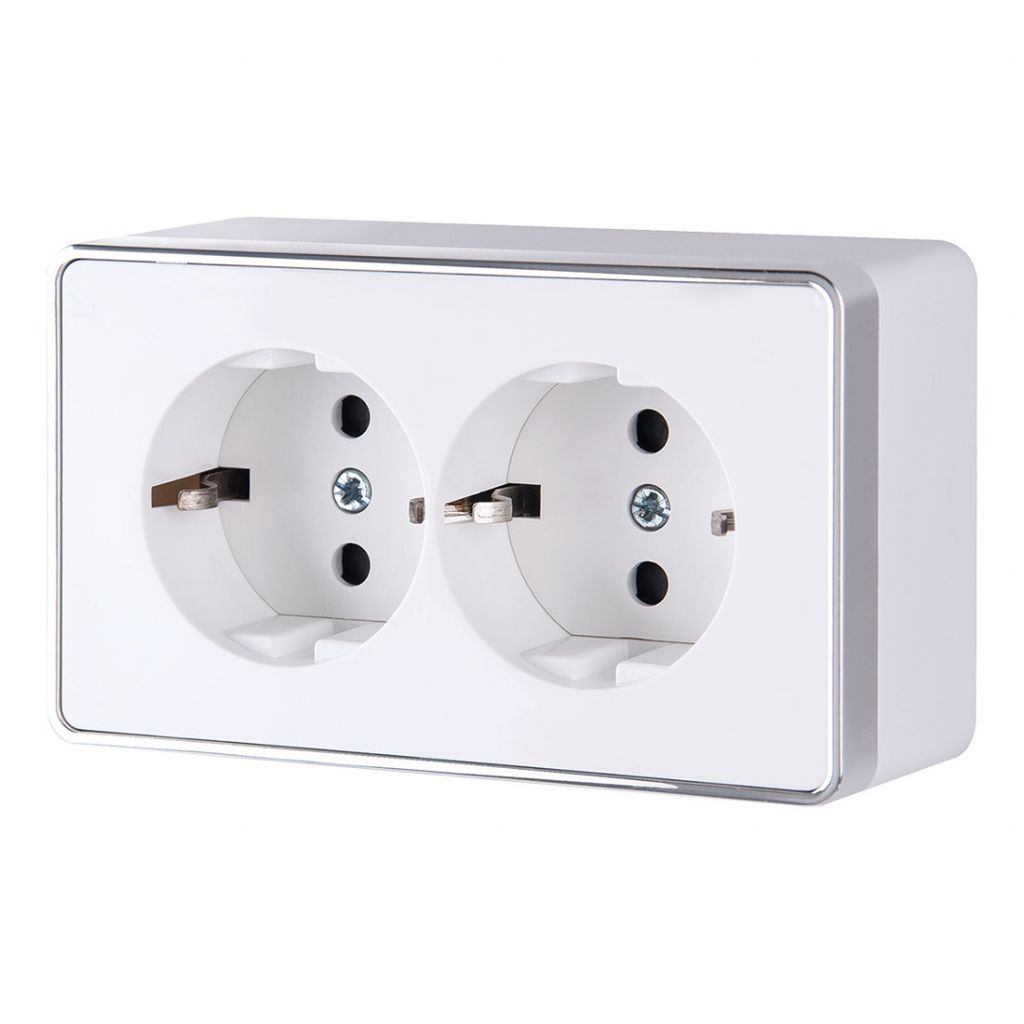 Розетка двойная с заземлением белая Werkel Gallant W5072101 4690389164644 a051590
