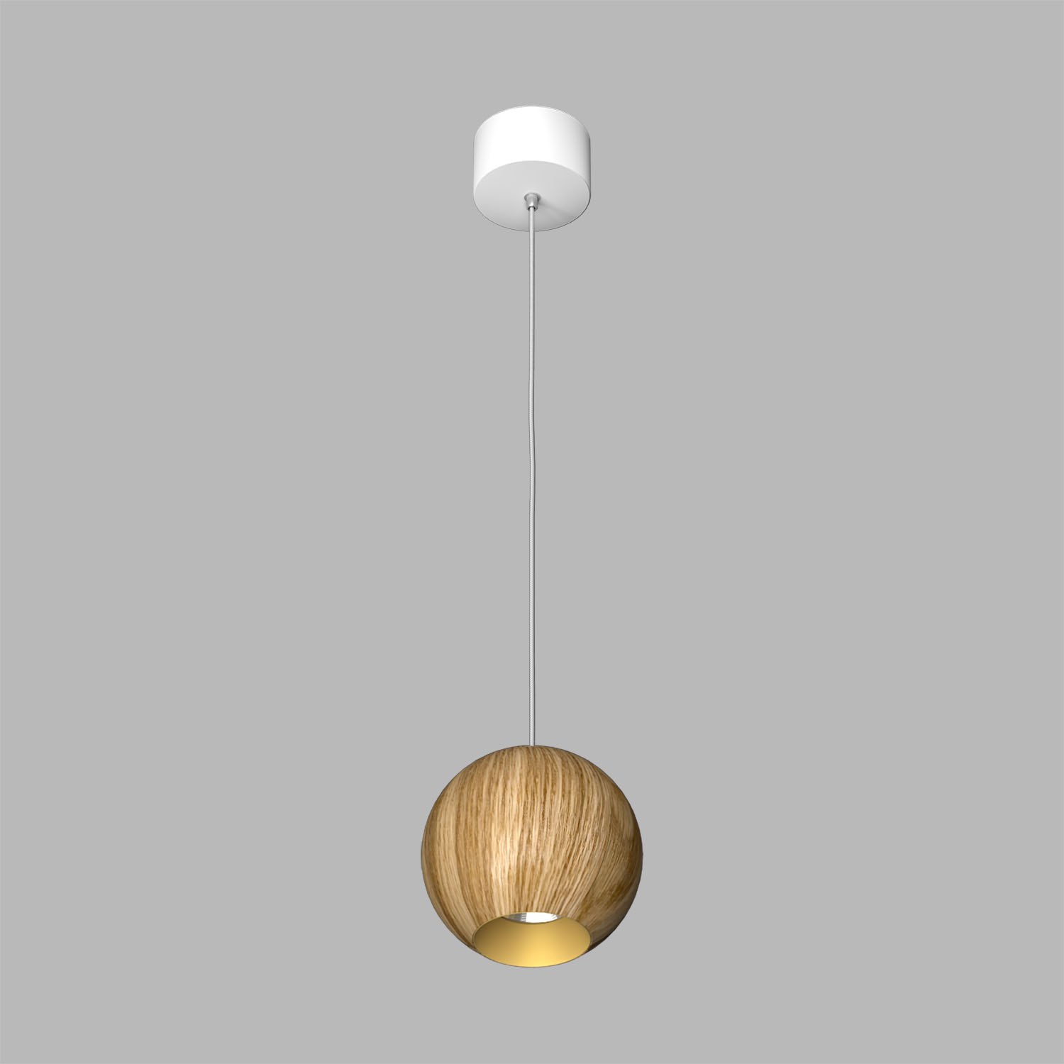 Светильник подвесной светодиодный Ledron SPACE-R130-Wooden-White-Gold