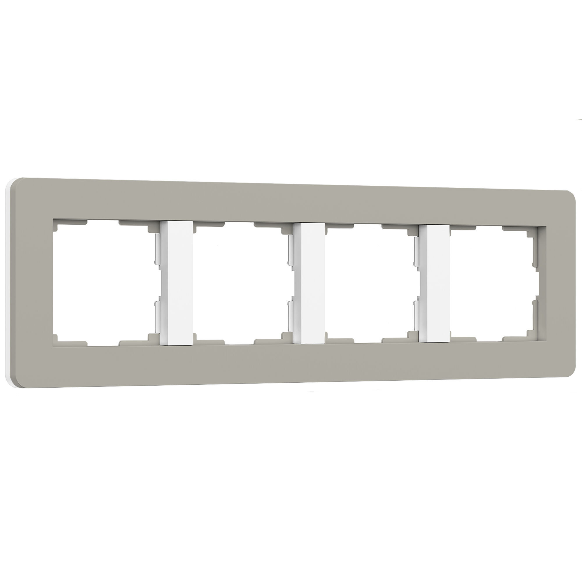 Рамка на 4 поста Werkel Split дымчатый/белый, soft-touch W0043067 a067264