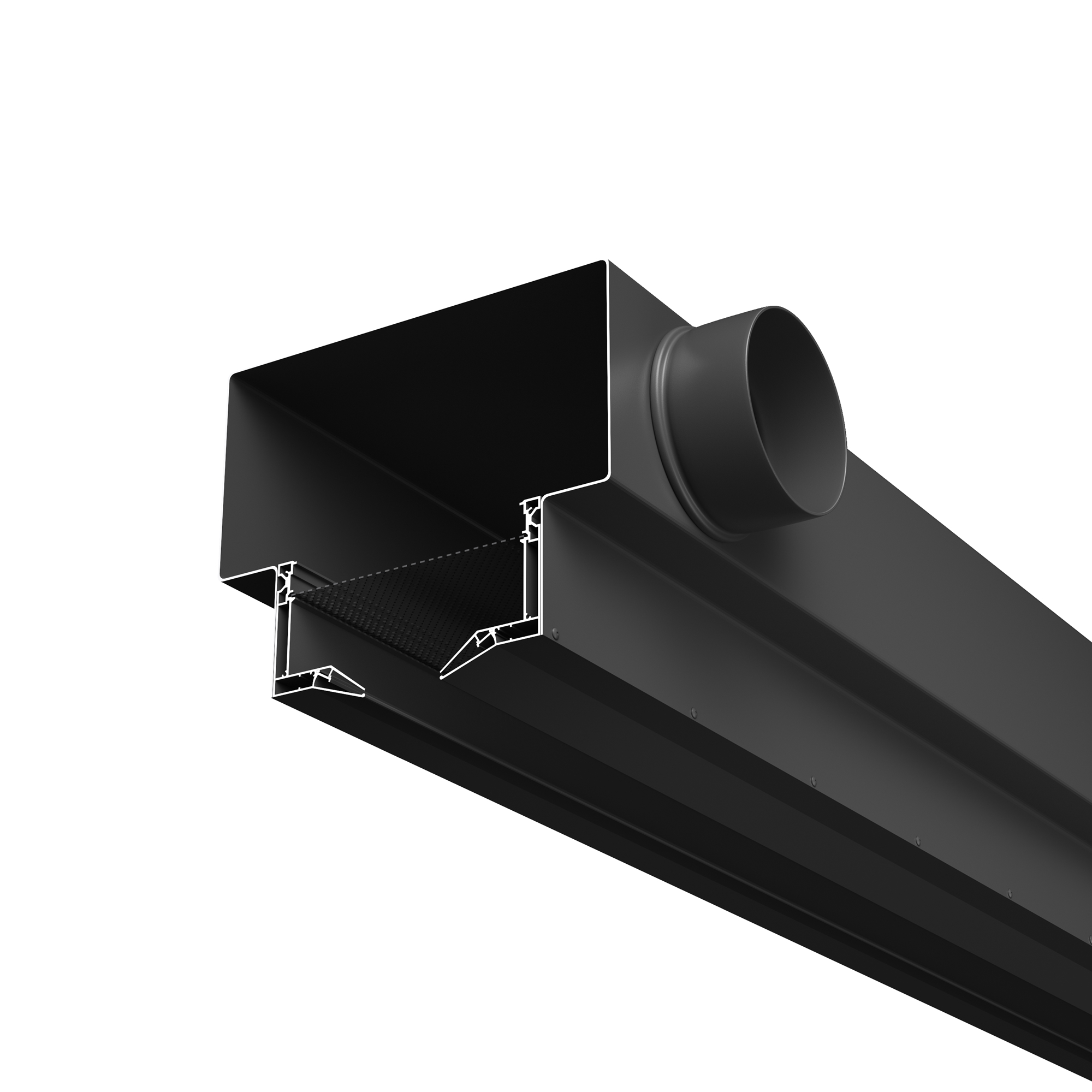 Диффузор с гексагональной сеткой, линейный, для натяжного потолка, черный, КСД тип 2 Maytoni Aero ARC-LD-SC-000012