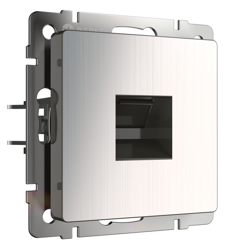 Розетка Ethernet RJ-45 глянцевая никель Werkel W1181002 4690389158247 a051079