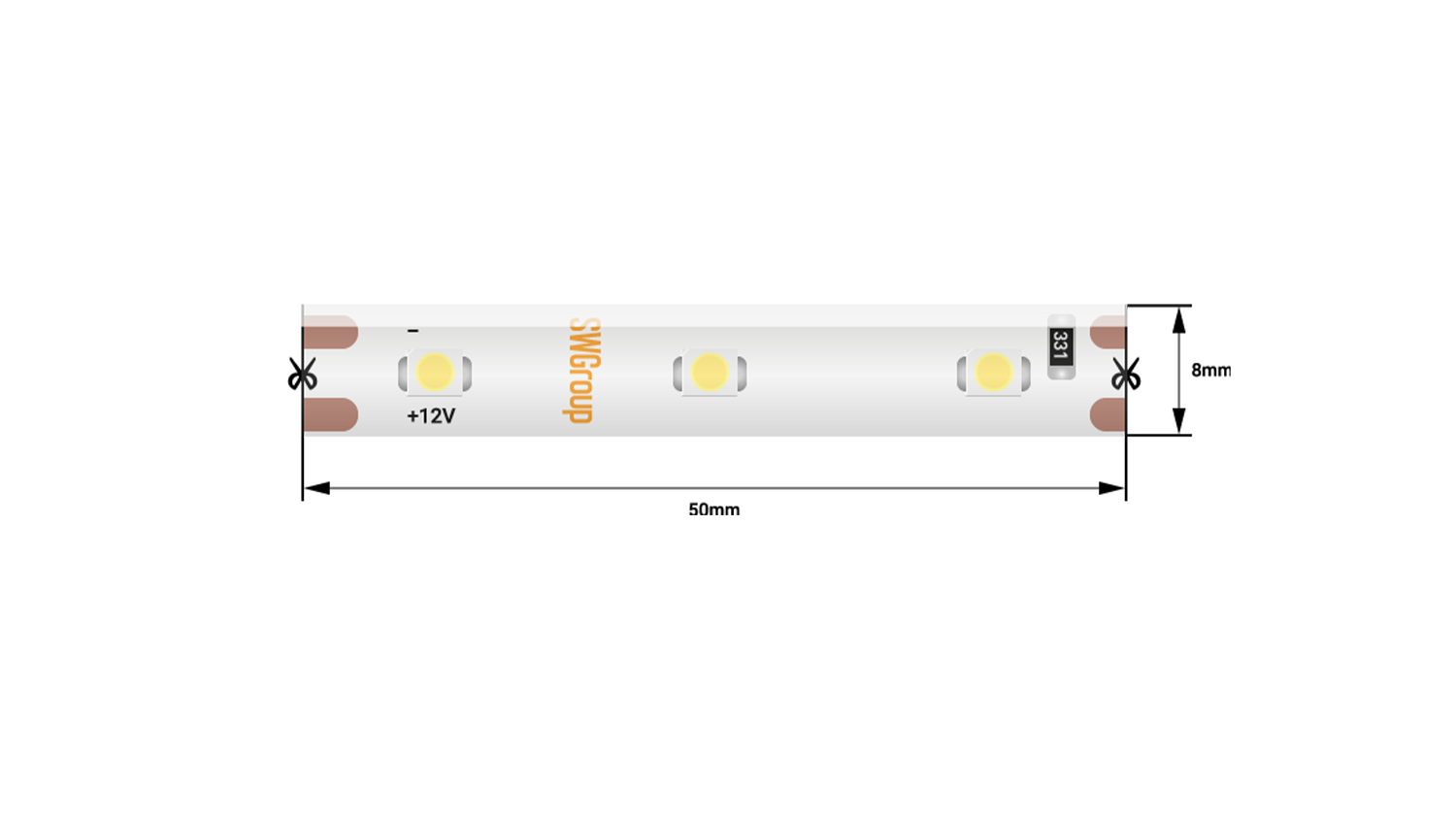 Светодиодная лента 3М 4,8Вт/м 12V IP20 SWG SWG360-12-4.8-R-M