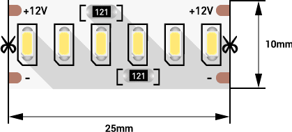 Светодиодная лента стандарт 3014, 240 LED/м, 24 Вт/м, 12В , IP20, Цвет: Нейтральный белый SWG 001195