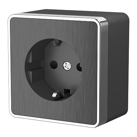 Розетка с заземлением и шторками графит рифленая Werkel Gallant W5071104 4690389164545 a051346 Розетка с заземлением и шторками графит рифленая Werkel Gallant W5071104 4690389164545 a051346