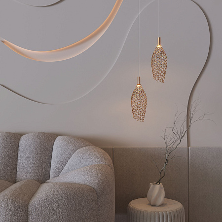 Светильник подвесной светодиодный Eurosvet Ruche 90380/1 золото a069063 Светильник подвесной светодиодный Eurosvet Ruche 90380/1 золото a069063