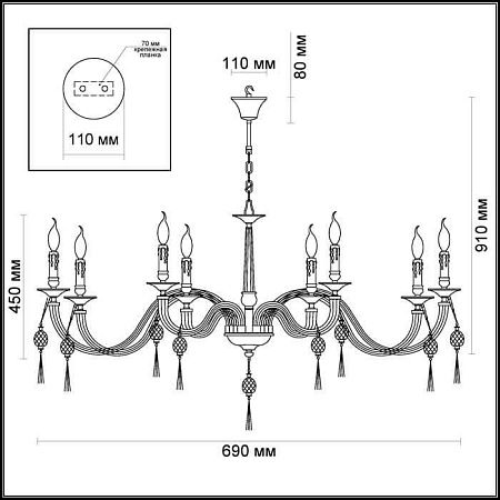 Подвесная люстра Odeon Light Vienna 3984/8