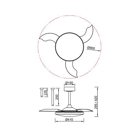 Люстра с вентилятором светодиодная Mantra SLIM FAN 9056