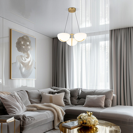 Люстра подвесная светодиодная Eurosvet Emisfero 50083/3 LED золото a069300