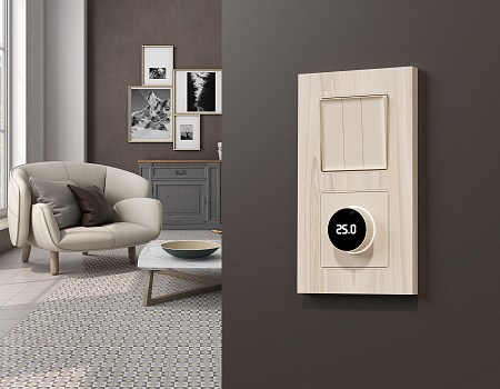 Комплект механизма терморегулятора с цифровым дисплеем с подсветкой и датчиком для теплого пола 16A-250V Ambrella Volt Alfa MA325810 Комплект механизма терморегулятора с цифровым дисплеем с подсветкой и датчиком для теплого пола 16A-250V Ambrella Volt Alfa MA325810